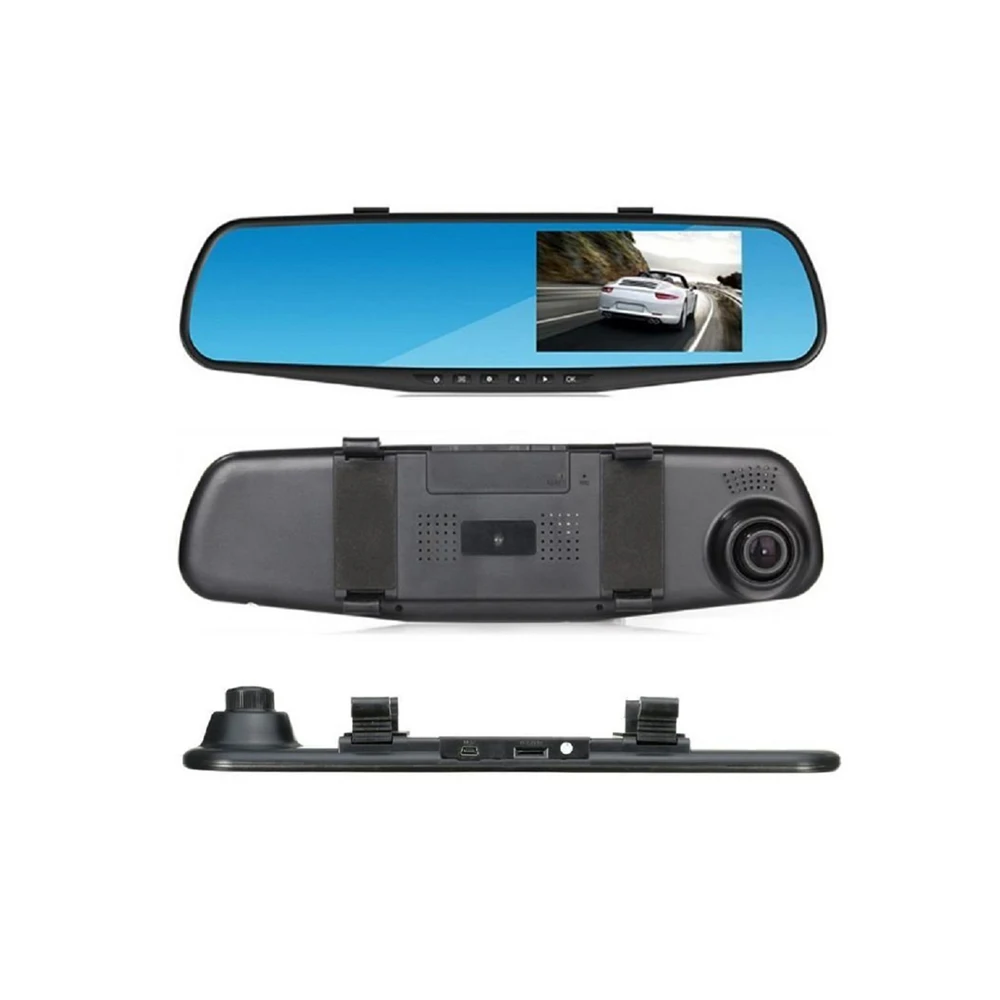 Видеорегистратор-зеркало Vehicle Blackbox DVR с двумя камерами черный | OPTOSHA Безопасность