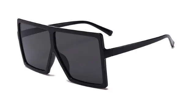 matte black Винтажные Солнцезащитные очки, женские,, роскошные квадратные солнцезащитные очки, женские, большие, прозрачные, розовые, синие, оправа, солнцезащитные очки, модные оттенки - Цвет линз: matte black