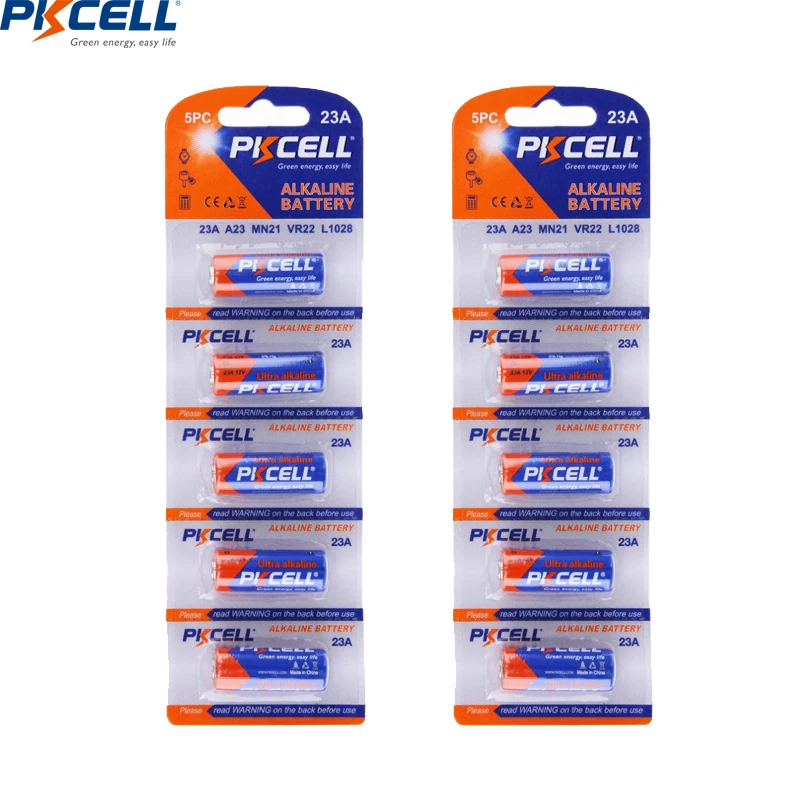 10 шт. PKCELL 23A 12V Батарея сухой щелочной E 21/23 A23 23 г MN21 для дверного звонка!