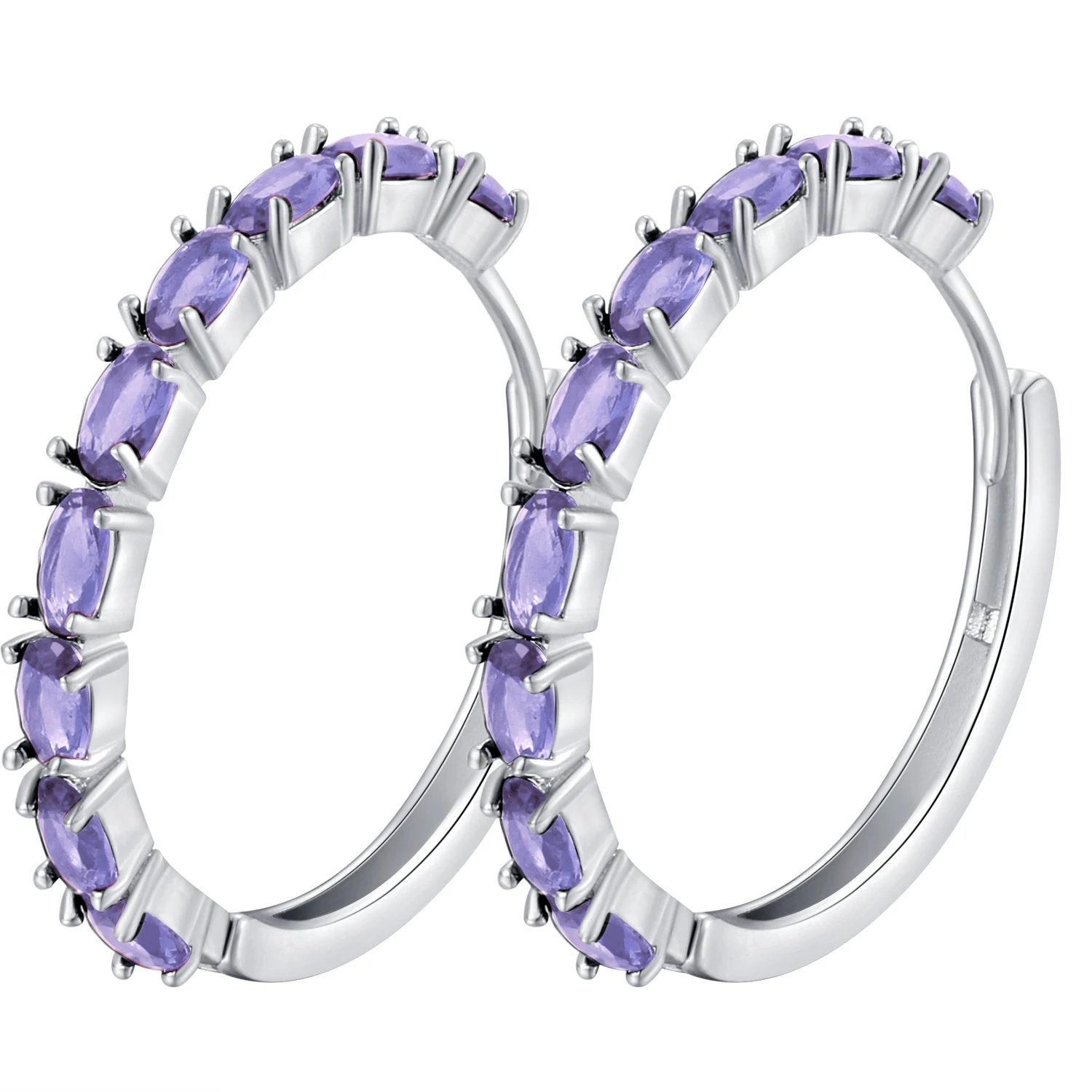 Женские серьги с блестящим покрытием металлик круглые цирконием простая