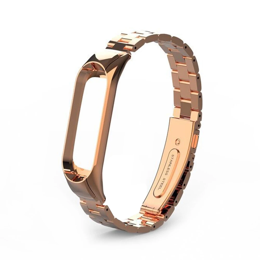 03 rose gold Для Xiaomi mi Band 3 mi lanese роскошный ремешок из нержавеющей стали металлический браслет для Xiao mi ремешок Сменные аксессуары - Цвет: 03 rose gold