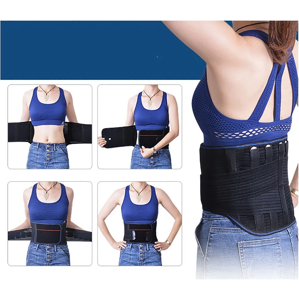 

Self-heating Tourmaline Magnetic Bar Lumbar Support Belt Adjustable Double Pull Neoprene Waist Back Brace Posture Corrector Belt
