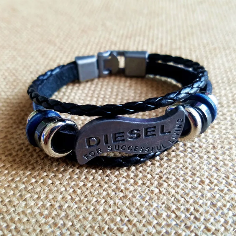 Многослойный браслет мужские повседневные модные плетеные кожаные браслеты для