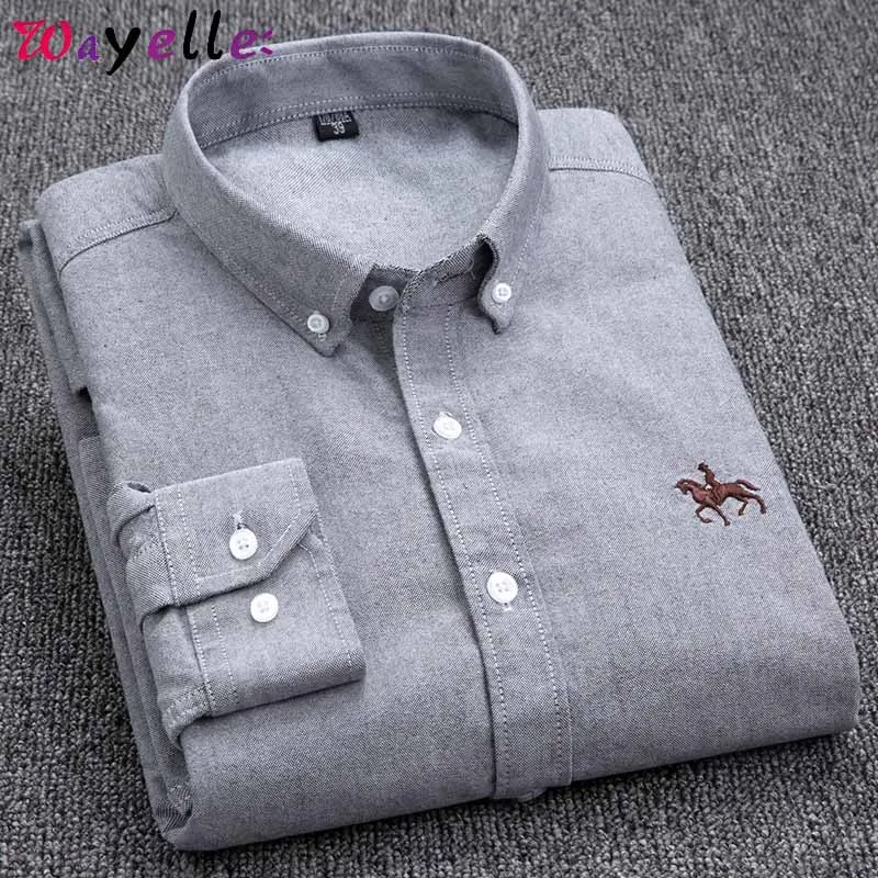 Мужские рубашки с длинным рукавом Осень-зима 2019 Умные повседневные мужские