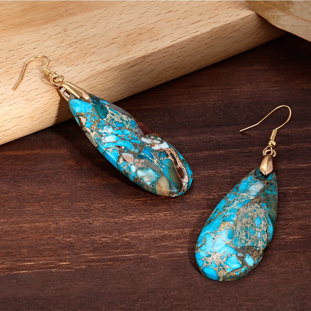 Уникальный дизайн Ethinc длинная имперская КАПЛЕВИДНАЯ подвеска J asper из большого