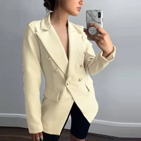 autumn new women vintage design blazer single breasted solid office ladies blazer tops elegant turndown collar jacket outerwear