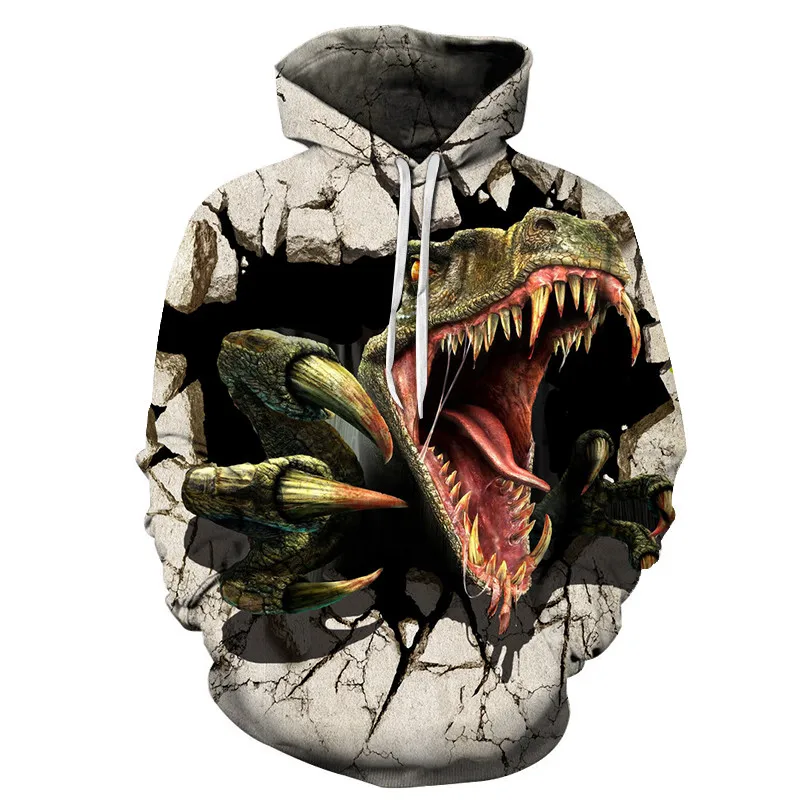 

2020 Autumn And Winter New Men's And Women's Hoodies 3d Printing Dinosaurs Young Children Fashion Long-Sleeved Sweatshirt Coat
