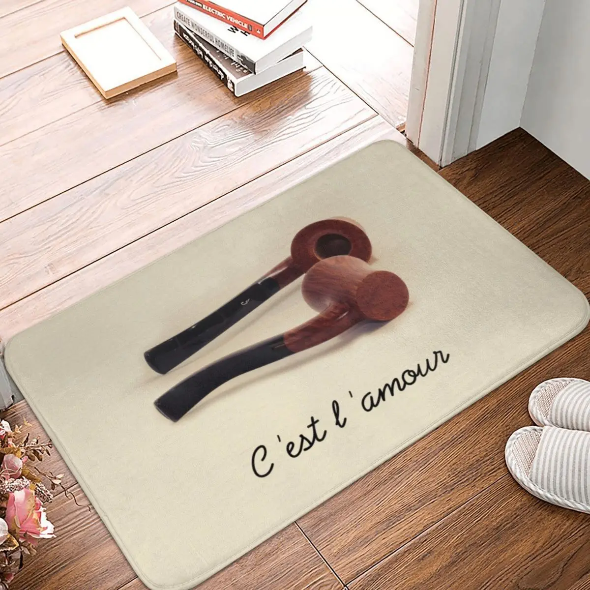 

C'est L'amour Doormat Carpet Mat Rug Polyester PVC Non-Slip Floor Decor Bath Bathroom Kitchen Bedroom 40*60