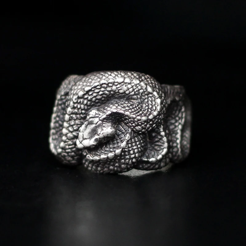 

1 Piece European New Retro Punk Exaggerated Spirit Snake Ring Fashion Personality Stereoscopic Opening Adjustable Ring Jewelry