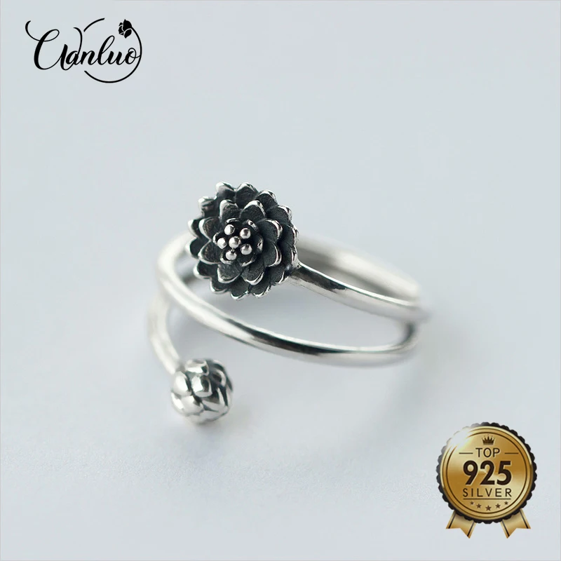 Женское серебряное кольцо WL S925 в стиле ретро Открытое из тайского стерлингового