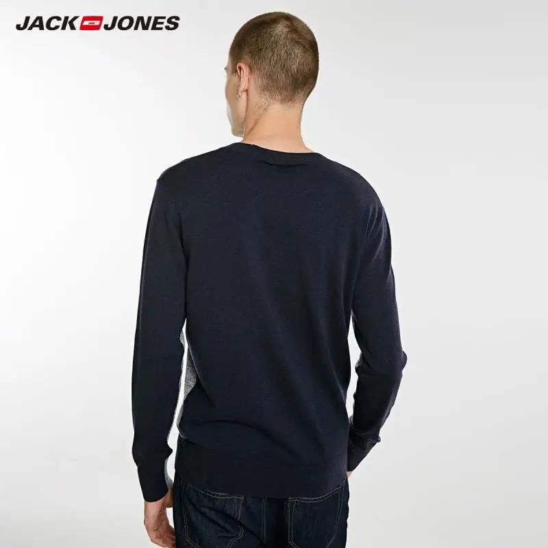 JackJones осенний мужской шерстяной свитер с контрастной строчкой Топ 218324526 | Мужская