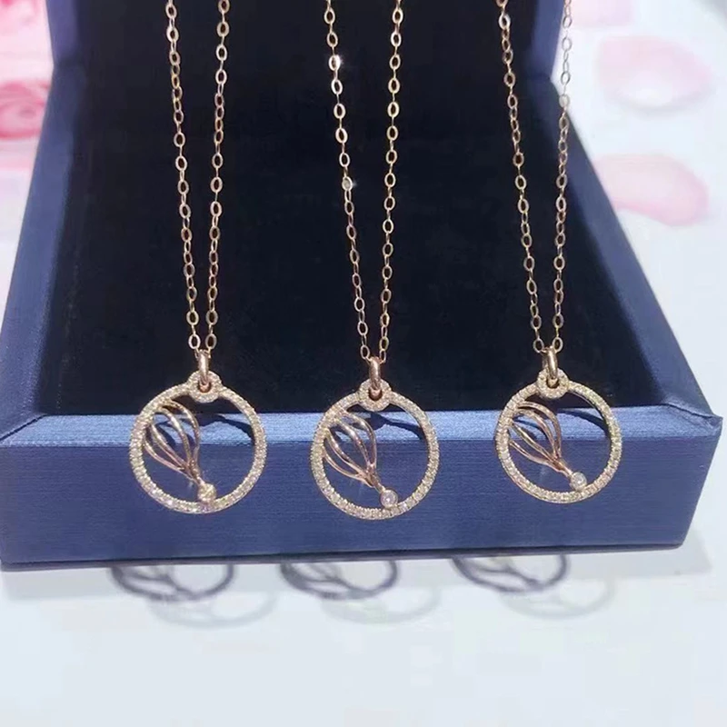

2021 New Dream Planet Flash Diamond Clavicle Chain Hot Air Balloon Pendant Couple Clavicle Chain Birthday Gift