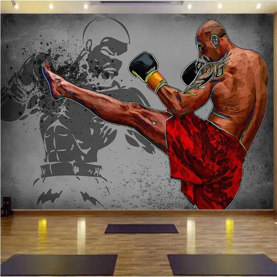 3d фотообои нестандартного размера обои для гостиной мальчик комната бокс боевые