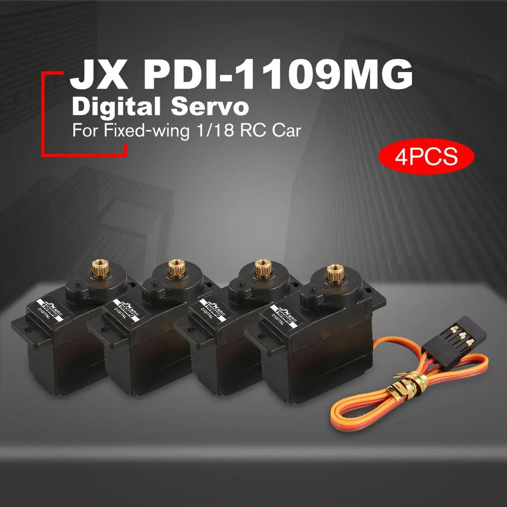 4 шт. цифровой серводвигатель JX Φ 9g с металлической шестерней 8 6 в 1/18 сек. Для