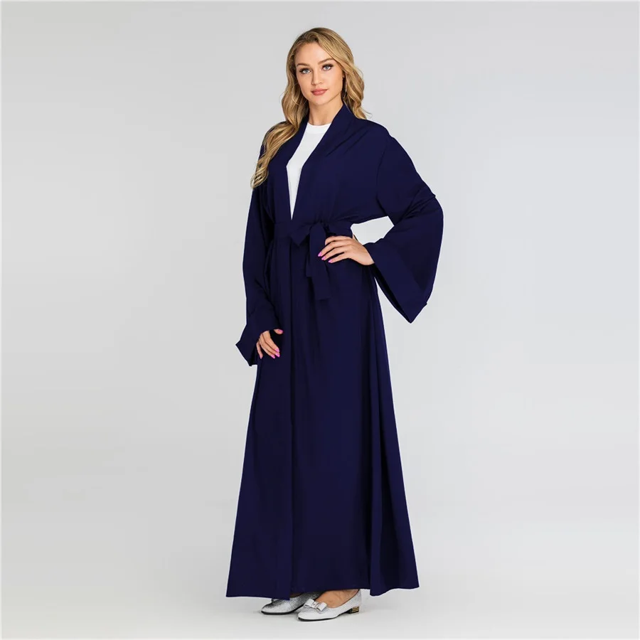 Siskakia мусульманская женская одежда abaya Brief solid casual Muslimah Jubah 7 цветов мусульманская Дубайская одежда с тонким поясом новое поступление
