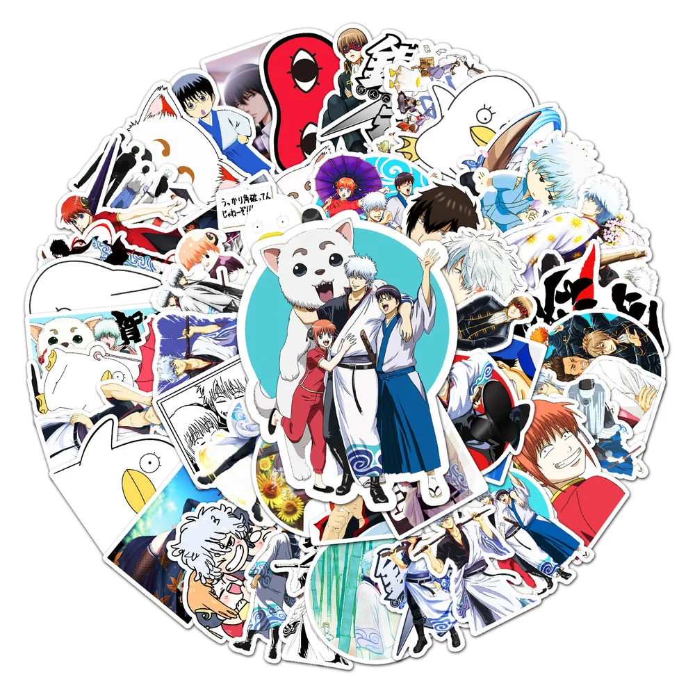 10/50Pcs Funny Anime GINTAMA Stickers Cartoon Toys For Children Motorcycle Luggage Laptop Bicycle Skateboard Pegatinas Sticker images - 6