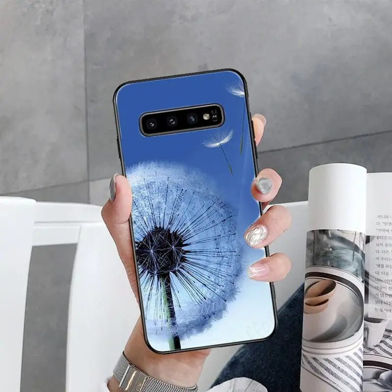 

flower Dandelion Ink Drawing Phone Case For Samsung Galaxy S7 S8 S9 S10 S10e S20 s21 s30 plus lite Ultra 5g