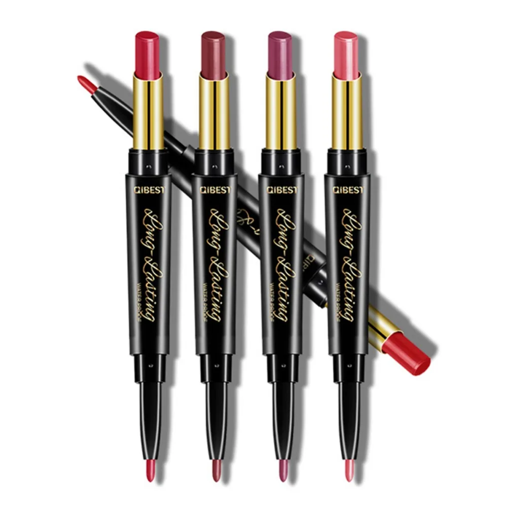 QIBEST 2 в 1 карандаш для губ с двойным концом водостойкий телесный цвет сексуальная