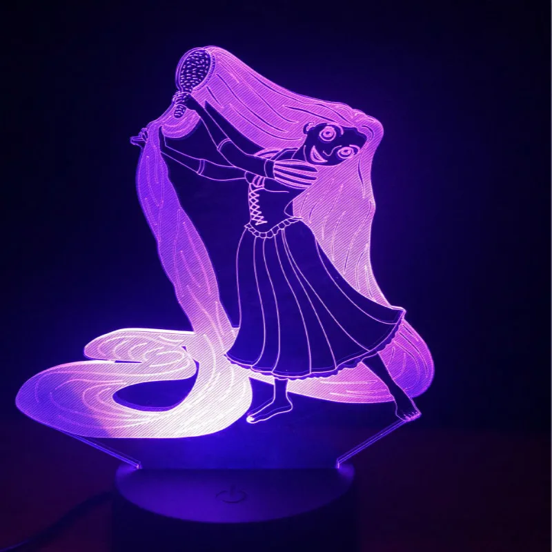 Цветной цветной яркий 3d маленький ночник креативный прикроватный светодиодный