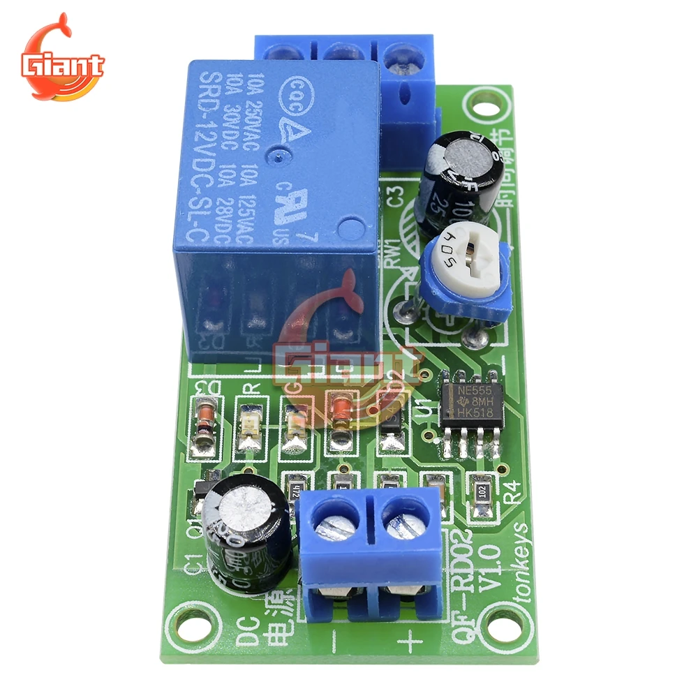 NE555 12V Adjustable Timer Relay Module Time Delay Turn Off Switch Precision Pulse Generation Timing Duty Cycle | Обустройство дома
