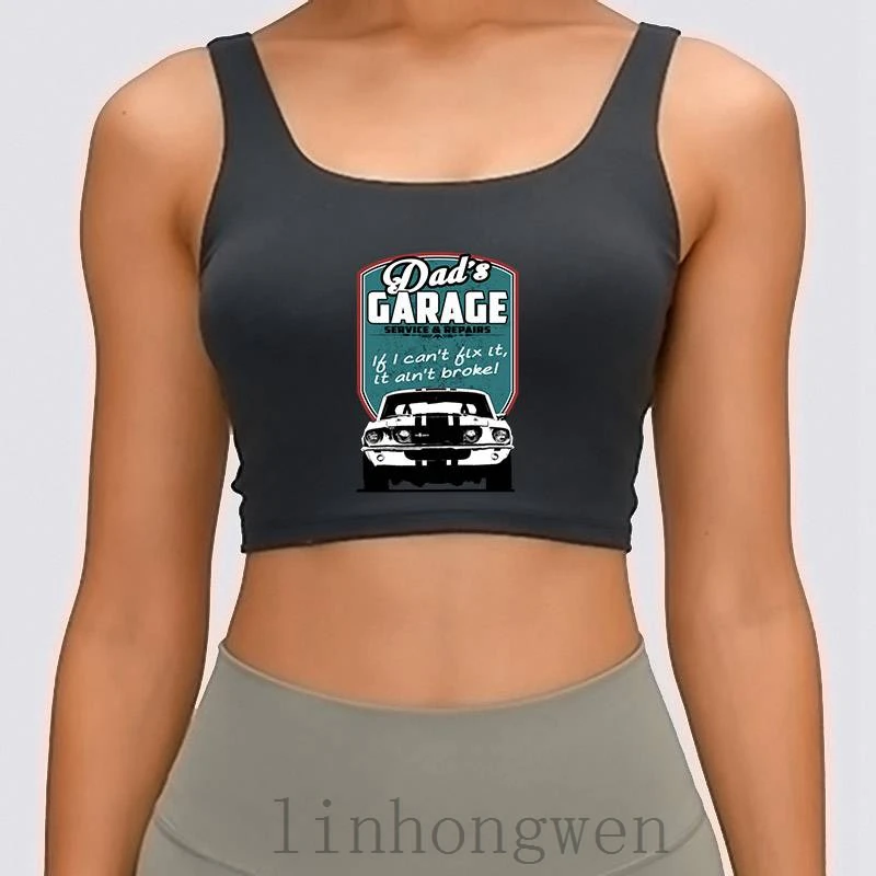 

Dads Garage With 68 Women Tank Top Summer Kawaii O Neck Designer Basic Solid Color Interesting Crop Top