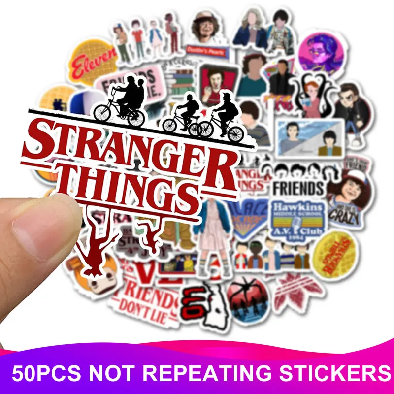 Stranger Things B 50 шт./упак. странные вещи наклейки для ноутбука s Водонепроницаемый чемодан для скейтборда сноуборд холодильник телефон наклейка Дети награда классическая игрушка - Цвет: Stranger Things B