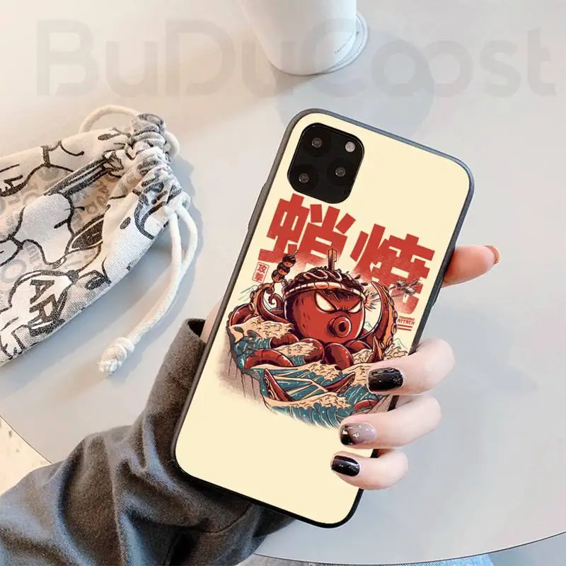 

The Great Wave of Kanagawa Ramen sushi Phone Case for iPhone 8 7 6 6S Plus X 5S SE 2020 XR 11 12 Pro mini pro XS MAX
