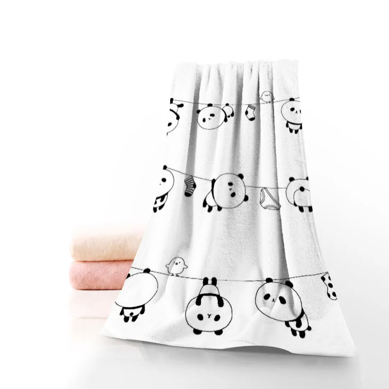 Банное полотенце из микрофибры с мультяшным рисунком панды |