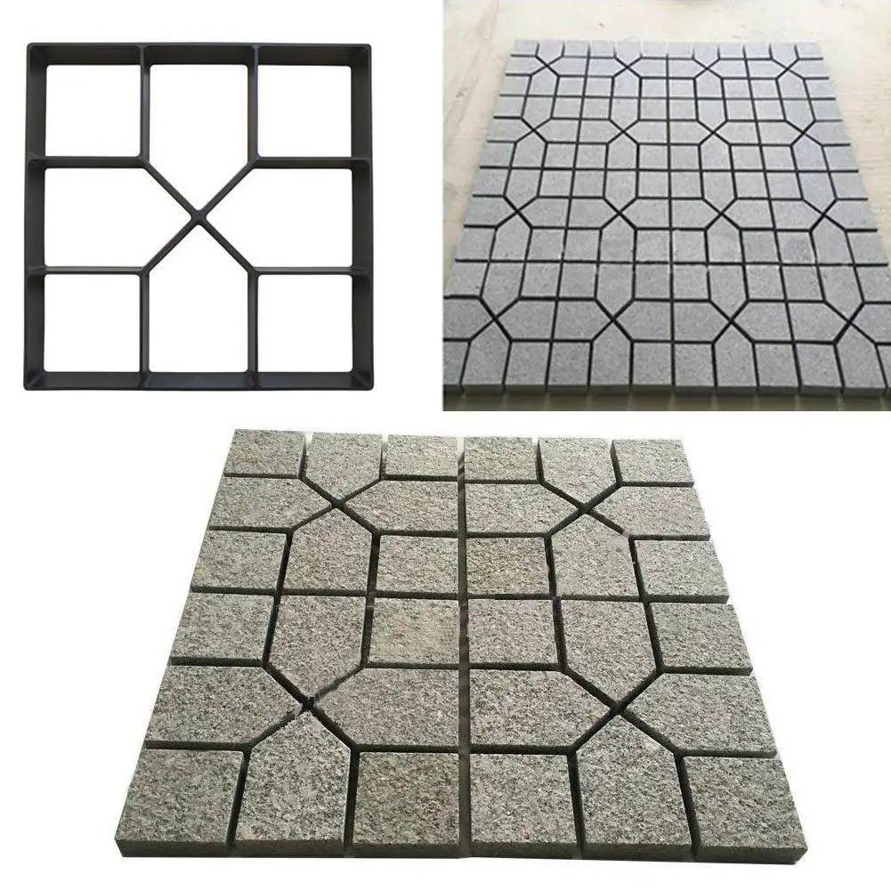 

40cmx40cm Cement Brick Concrete Paver DIY Plastic Path Maker Square Paving Mold Garden Stone Road Pavement Garden Supplies