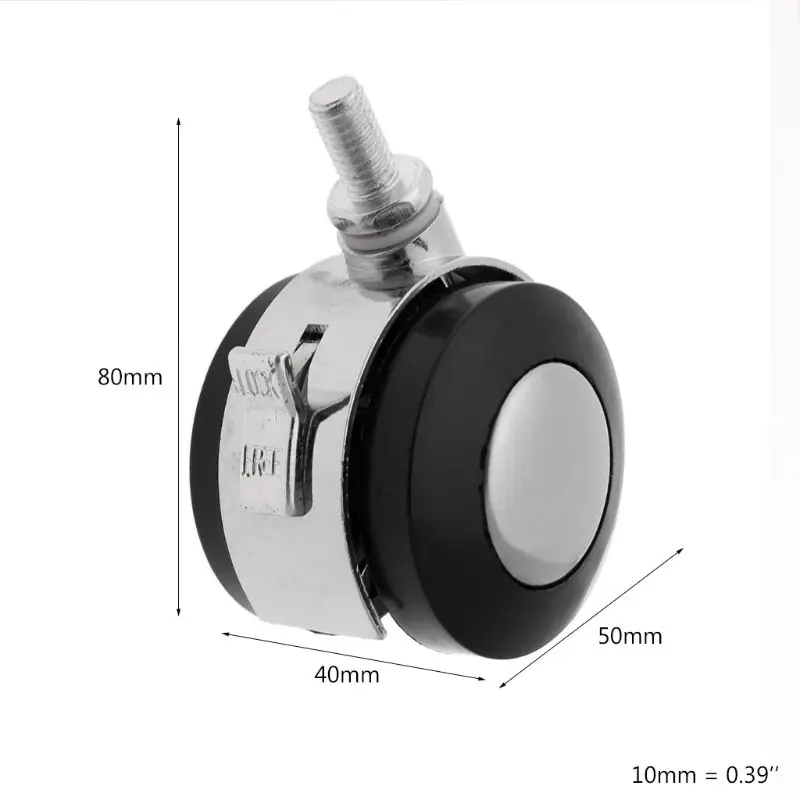 

H7JB 5PCS Office Chair Caster Wheels 2 Inch Swivel Kirsite Caster Wheels Replacement Soft Safe Rollers Furniture Hardware