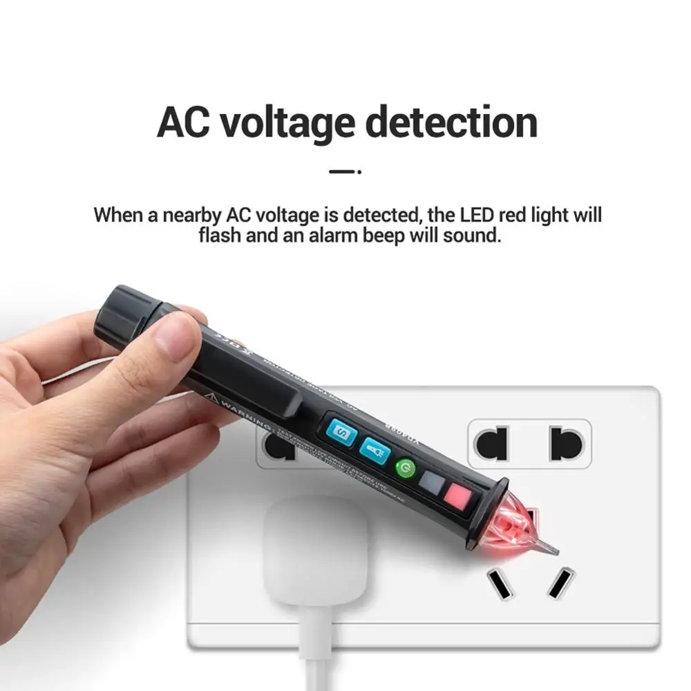 Светодиодный тестер VD409B бесконтактный детектор напряжения переменного тока