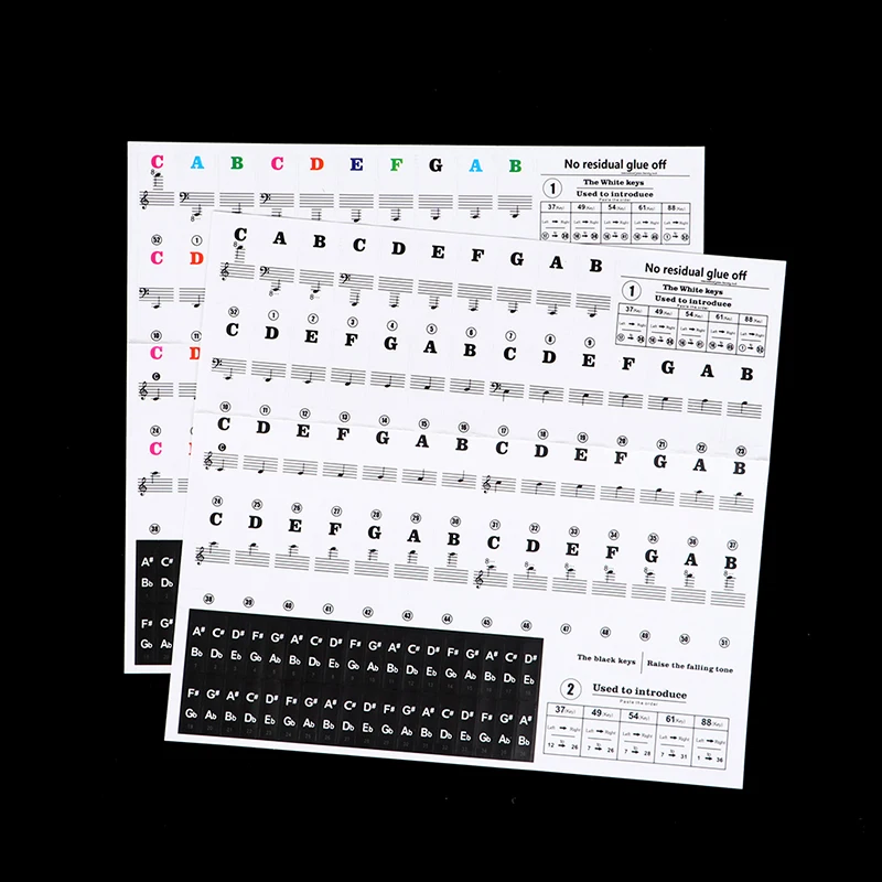 

Transparent Piano Keyboard Sticker 54/61 Key Electronic Keyboard Piano Sticker 88 Key Piano Stave Note Sticker For White Keys