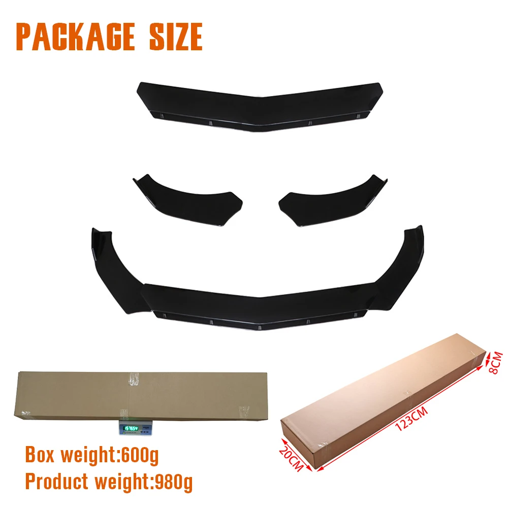 Новый Регулируемый универсальный автомобильный сплиттер для переднего бампера