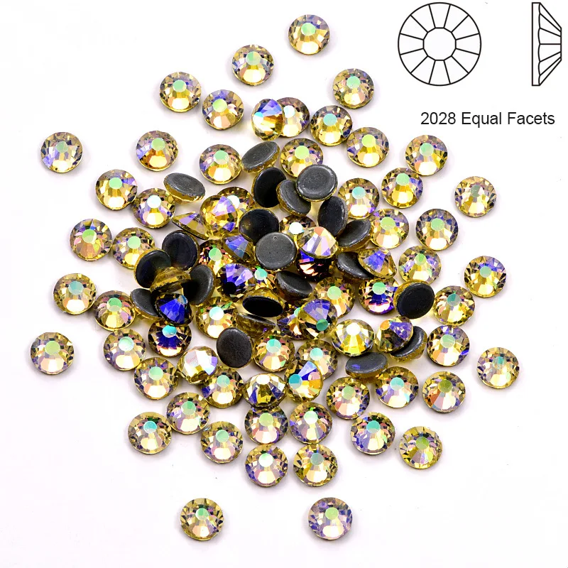 Стразы для горячей фиксации AB DMC высокого качества цвета кристалл SS10 плоская