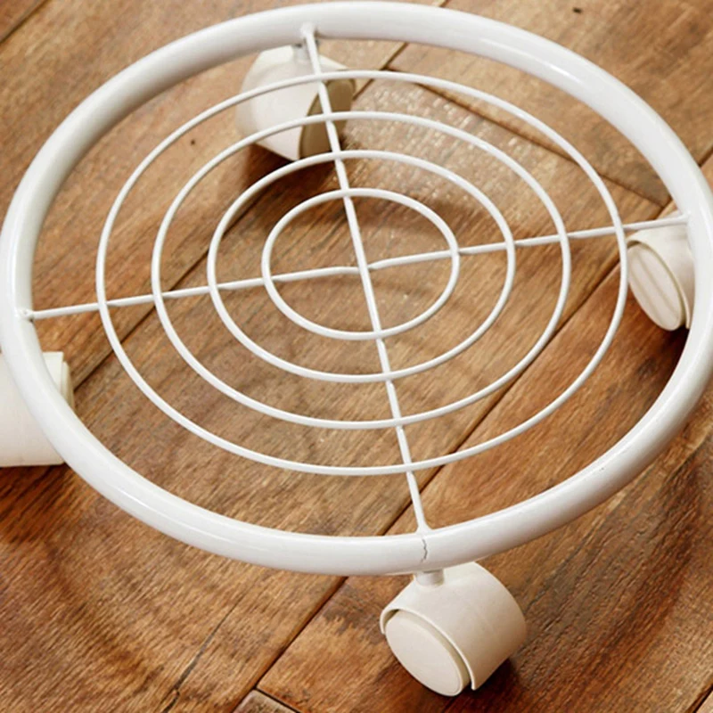 

2Pcs/Set 11.8 inch Plant Caddy with Wheels Iron Potted Stand Holder for Around Indoor Outdoor Garden Patio Pot Planter