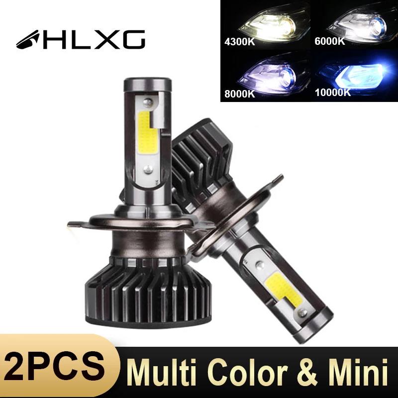 HLXG мини H7 светодиодный H4 luces дальнего автомобилей головной светильник 10000LM 12V H11 светодиодный светильник 9005 HB3 9006 HB4 H8 H9 4300K 5000K 6000K 8000K лампа