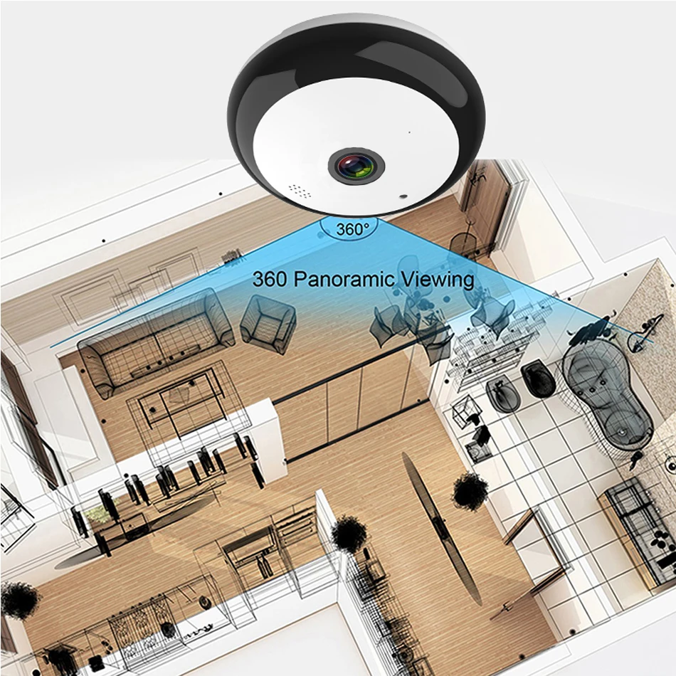 

1080P Panoramic Wireless IP Camera 360 degree Wifi Camara Fisheye Intelligent Home Security CCTV Mini Wifi Camera 3D VR Camera