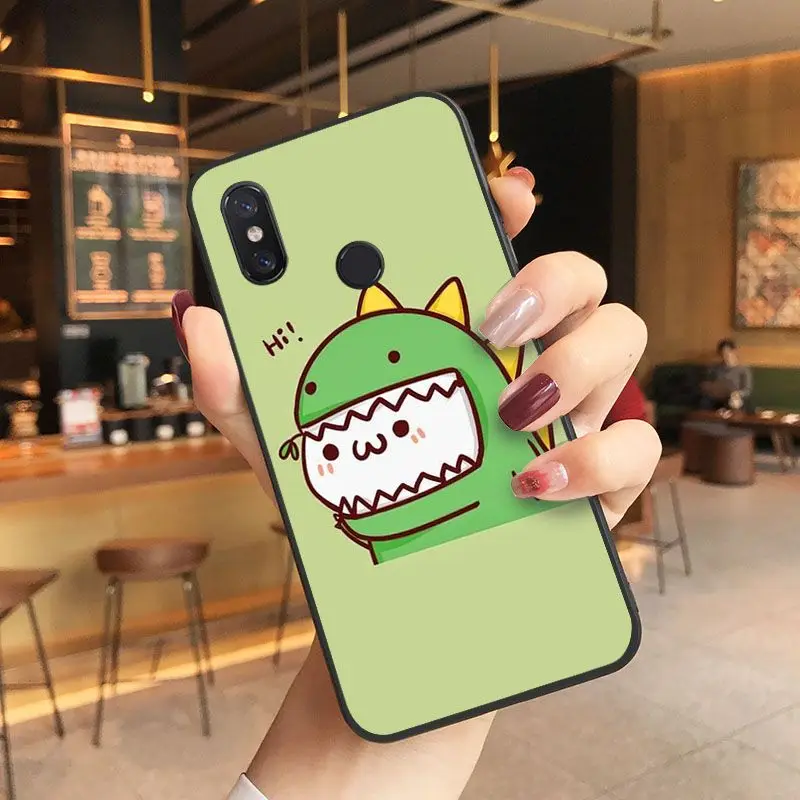 Cute Dinosaur TPU Soft Black Phone Case For Xiaomi Mi 6 6plus 8 8SE 9 9SE 6X Note2 Note3 Coque Shell Cellphones