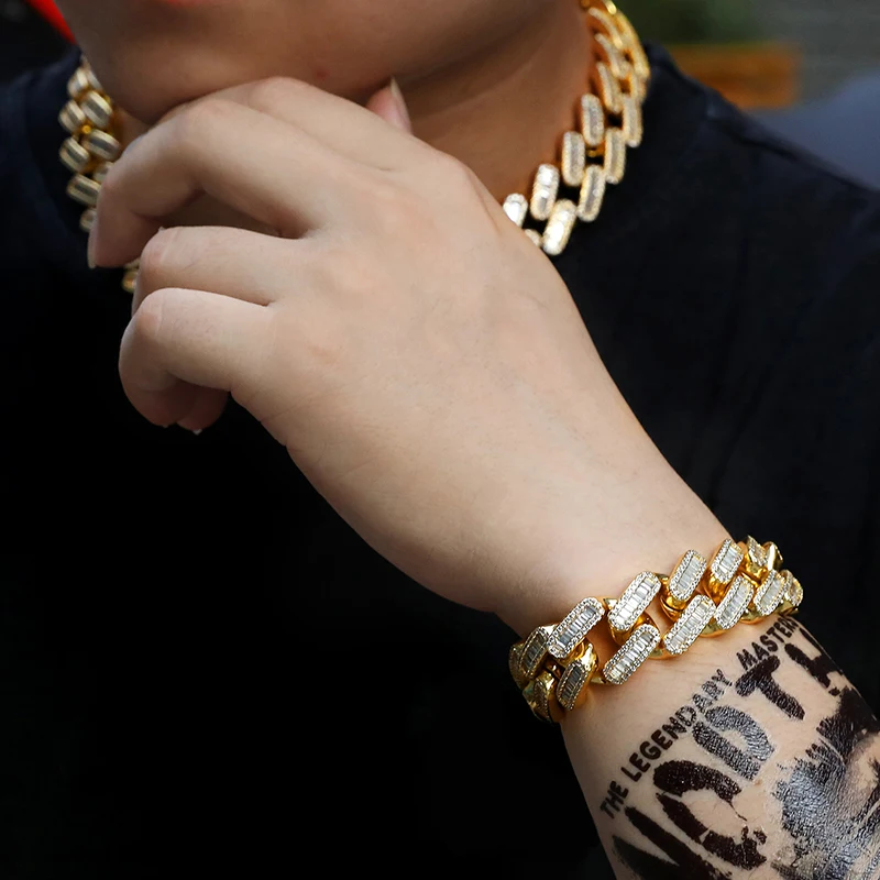 1 комплект в стиле хип хоп сверкающие квадратные циркониевые кубинские Стразы с