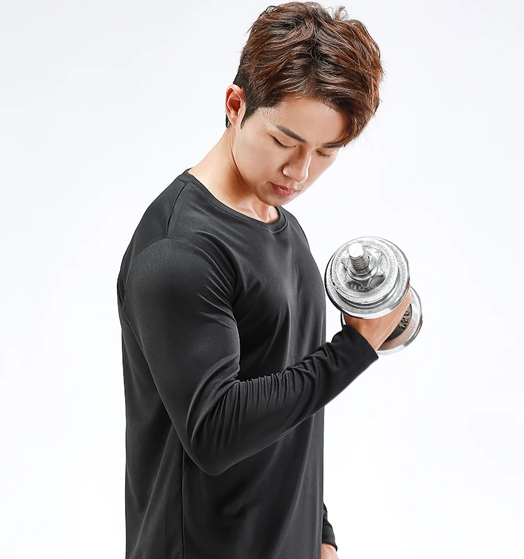 Мужская футболка с длинным рукавом зимняя модная мужская Спортивная приталенная