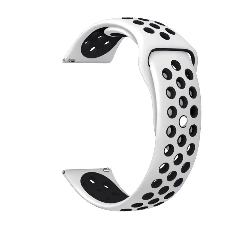 White Black Силиконовый ремешок для часов samsung Galaxy Watch Active Band gear S2 Classic Sport 20 мм Galaxy Watch 42 мм Quick Release Watch Band - Цвет ремешка: White Black