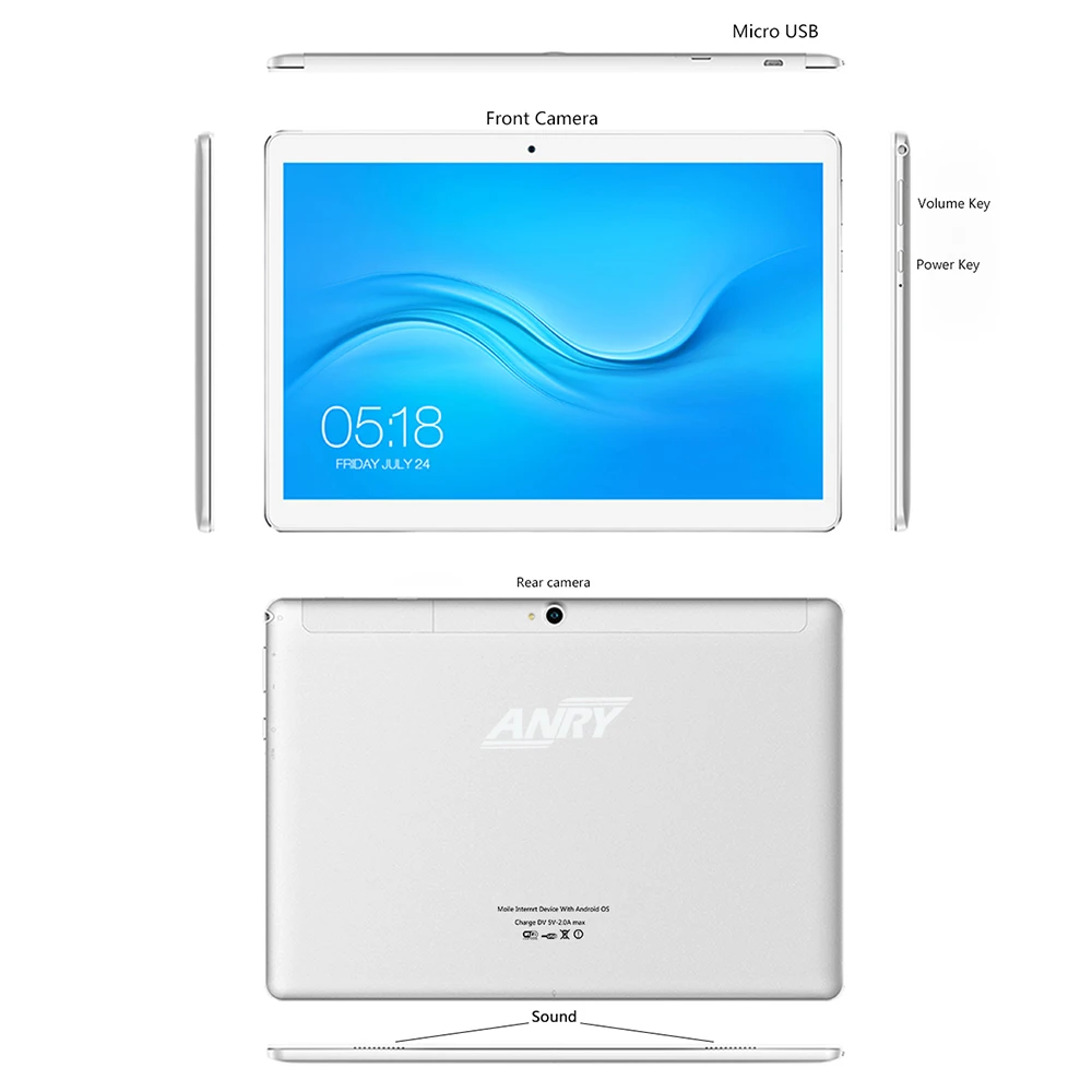 ANRY RS10/X20 10 дюймов планшет Android 9,0 8 ГБ ОЗУ 128 Гб Память 8 Мп камера заднего вида Deca Core процессор 10,1 планшет ips HD дисплей