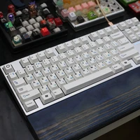 white and blue russian pbt sublimation keycaps cherry height mechanical keyboard with a small set of 7u space supplement