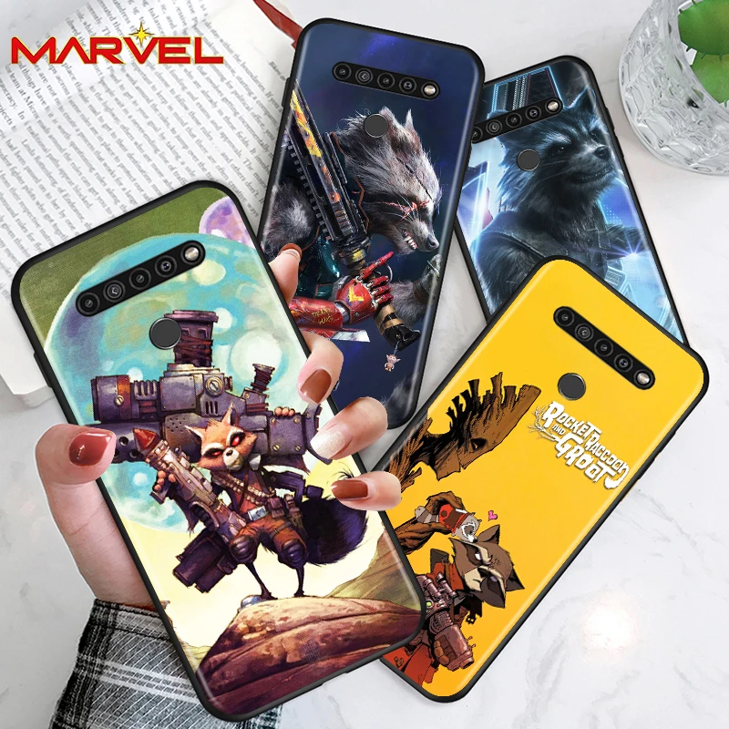 

Rocket Racoon Marvel cute for LG G8 G8S G8X V30 V35 V40 V50 V60 ThinQ Q60 K40 K50 K51 K61 K71 K92 K62 K42 Black Phone Case