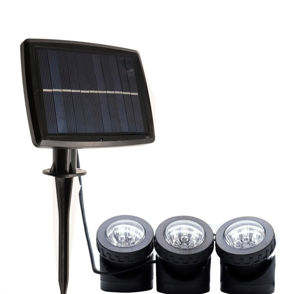 Светодиодный прожектор с тремя головками водонепроницаемый Солнечный уличный