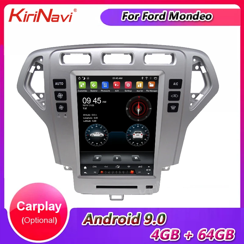 Вертикальный экран KiriNavi в стиле Tesla 10 4 &quot1 Din Android 9 0 автомобильное радио GPS