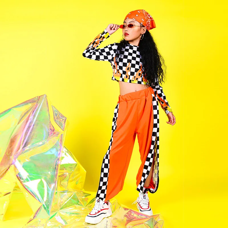 Костюм для девочек уличный костюм джаза комплект в клетку детская одежда стиле