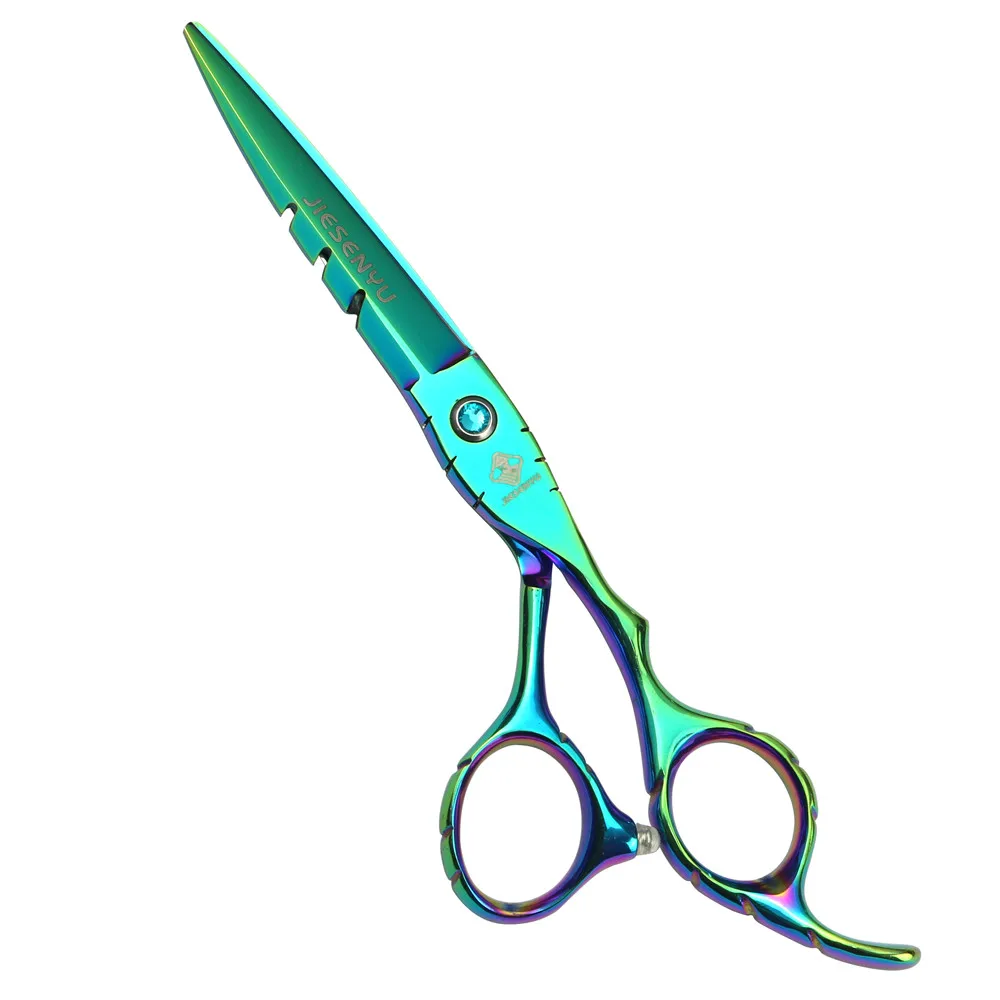 

Japan 440C steel cutting scissors 6 inch green hair scissors comb case professional barber scissors set