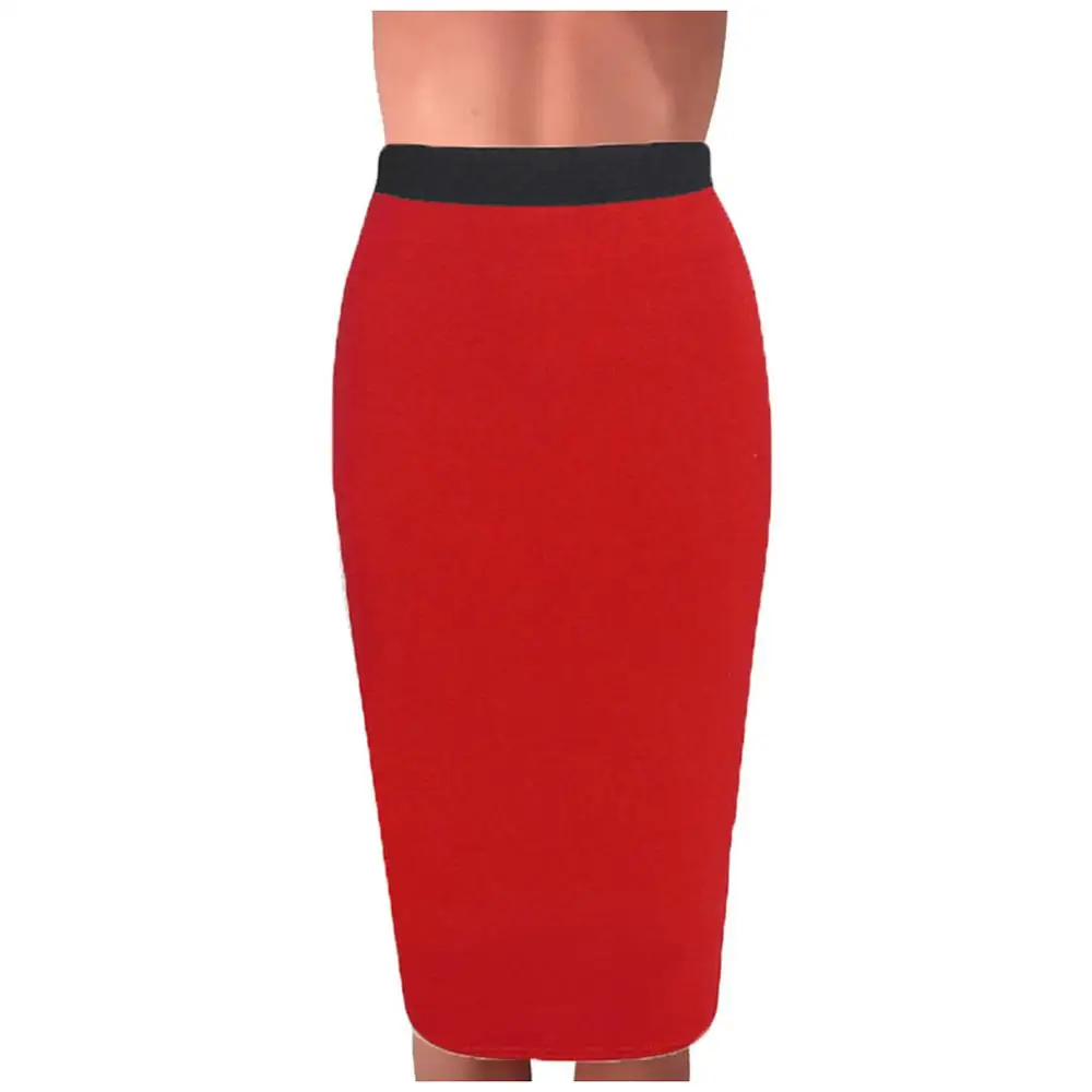 Женская облегающая мини-юбка до колен с завышенной талией | одежда