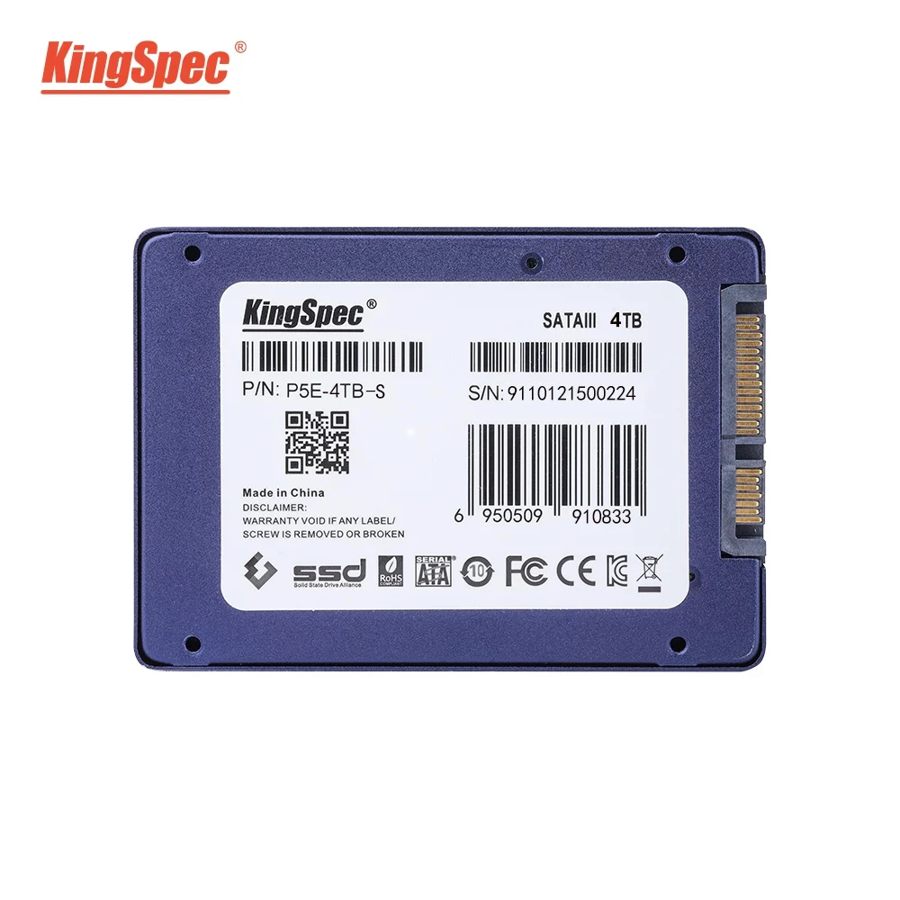 KingSpec HDD SSD 4TB 2.5inch SATA3 SSD For BTC Mining Hard Disk For MacBook Pro 2012,Acer Aspire,HP SMPAG 615c,Lenovo G400s L